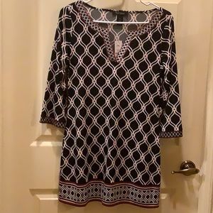 WHBM geometric long sleeve dress